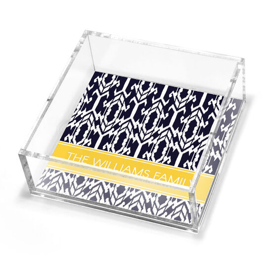 Black and White Ikat Petite Lucite Trinket Tray